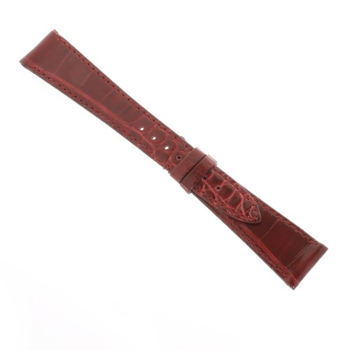 Cinturino Sartoriale Alligatore Rosso Bordeaux Lucido 20/14 mm B30B classico.