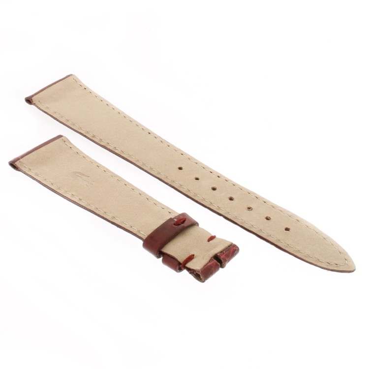 Cinturino Sartoriale Alligatore Rosso Bordeaux Lucido 20/14 mm B30B classico.