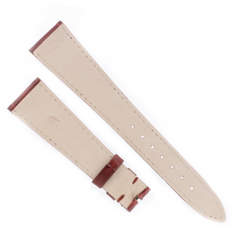 Cinturino Sartoriale Alligatore Rosso Bordeaux Lucido 20/14 mm B30B classico.