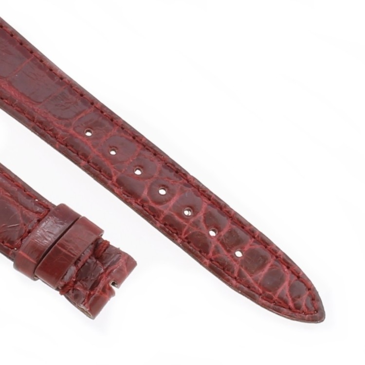 Cinturino Sartoriale Alligatore Rosso Bordeaux Lucido 20/14 mm B30B classico.