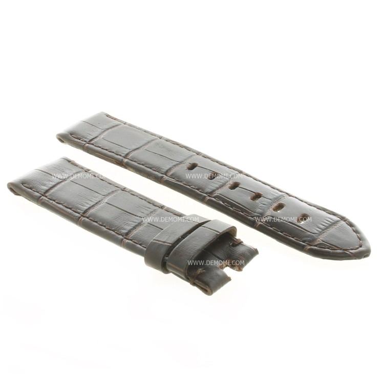 Cinturino Sartoriale Stampa Alligatore Nero Opaco 22/20 mm B5N Montblanc Timewalker