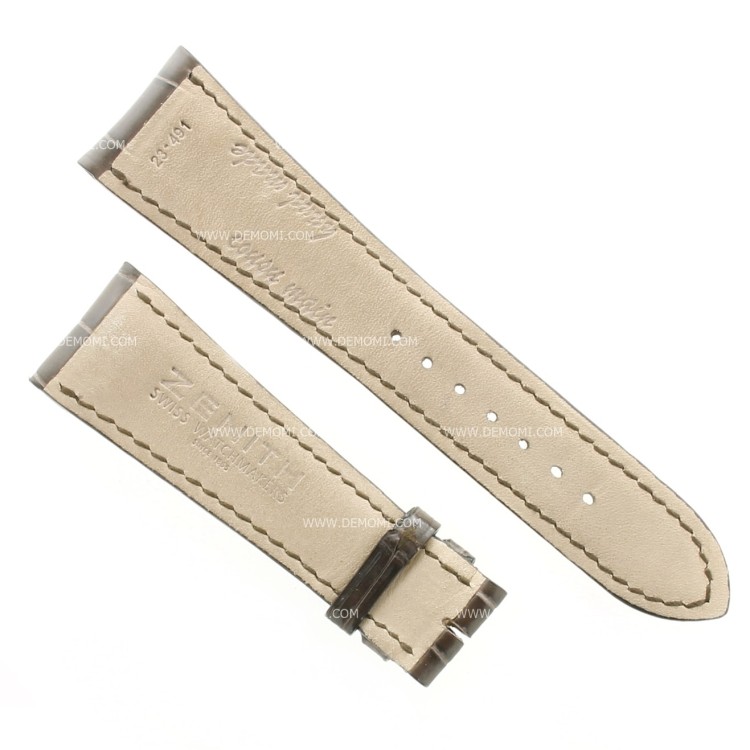 Zenith Cinturino Alligatore Marrone opaco 17/23 mm 23.491