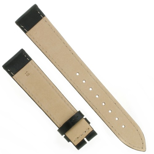 Cinturino Pelle Vitello Nero 20/18 mm B30B classico piatto