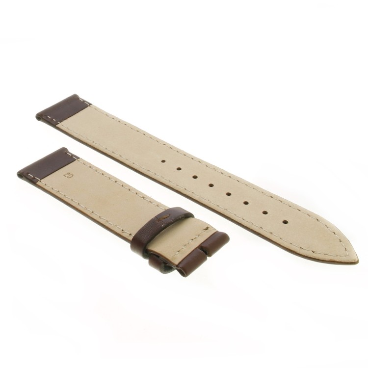 Cinturino Pelle Vitello Marrone 20/18 mm B30B classico piatto