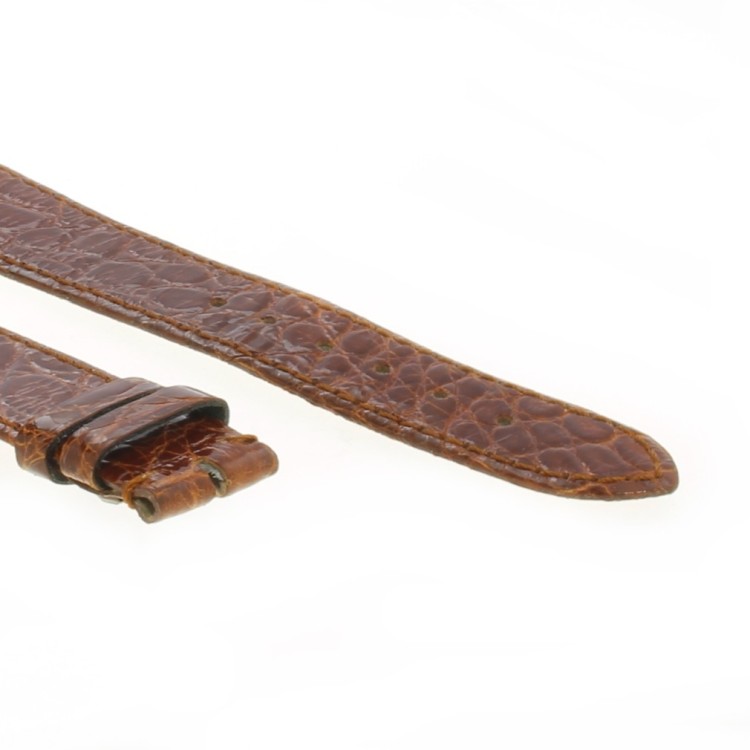 Cinturino Piatto Coccodrillo Marrone Gold Lucido 20/16 forma classica