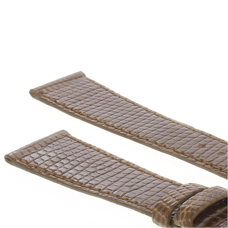 Cinturino Piatto Sartoriale Lucertola Marrone  Lucido 20/14 mm B22B forma classica
