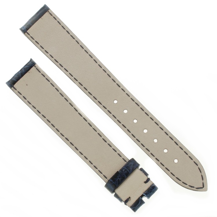 Cinturino Sartoriale Coccodrillo Blu 19/16 mm B30B classico.