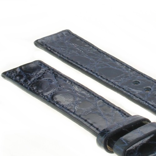 Cinturino Sartoriale Coccodrillo Blu 19/16 mm B30B classico.