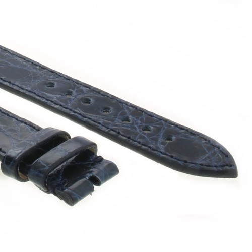 Cinturino Sartoriale Coccodrillo Blu 19/16 mm B30B classico.