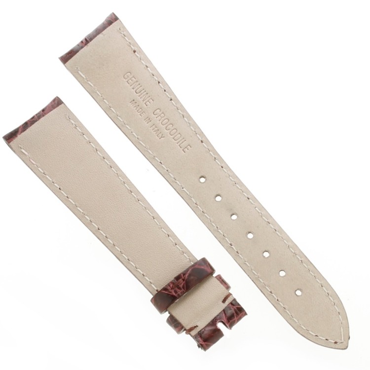 Cinturino Sartoriale Coccodrillo Rosso Bordeaux 20/16 mm B40B classico.