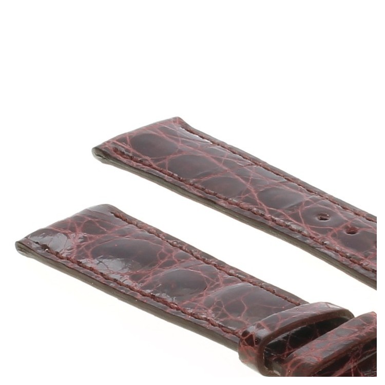 Cinturino Sartoriale Coccodrillo Rosso Bordeaux 20/16 mm B40B classico.
