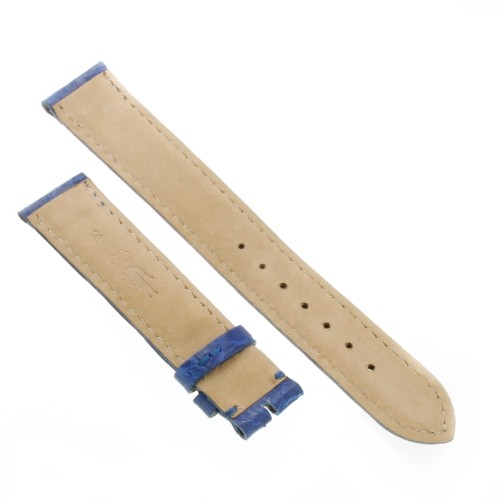Cinturino Coccodrillo Blu Lucido 18/16 B40B  forma classica