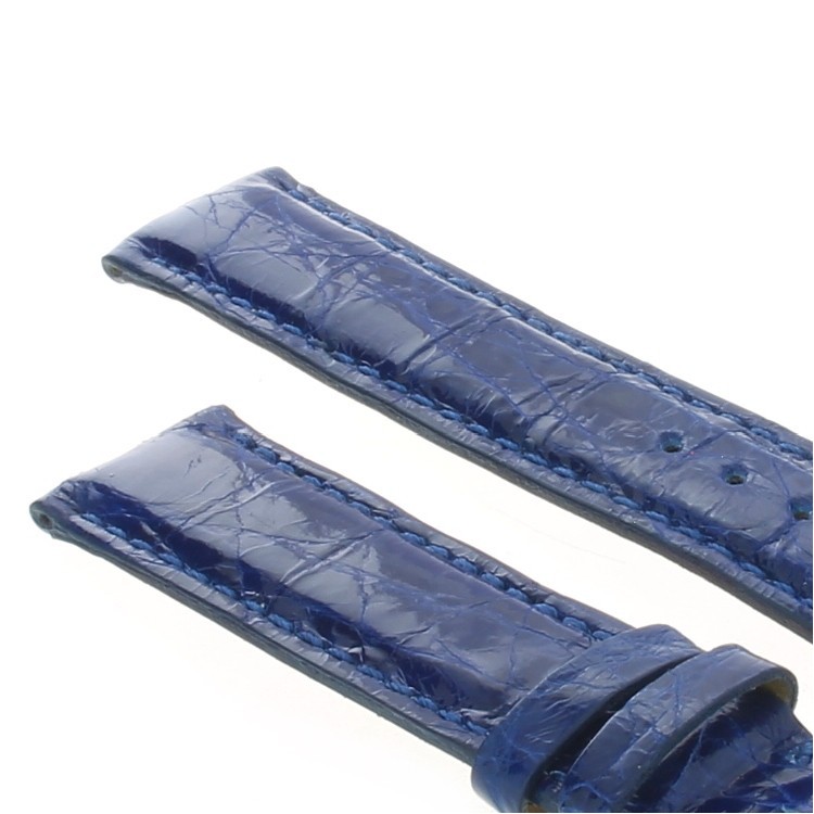 Cinturino Coccodrillo Blu Lucido 18/16 forma classica
