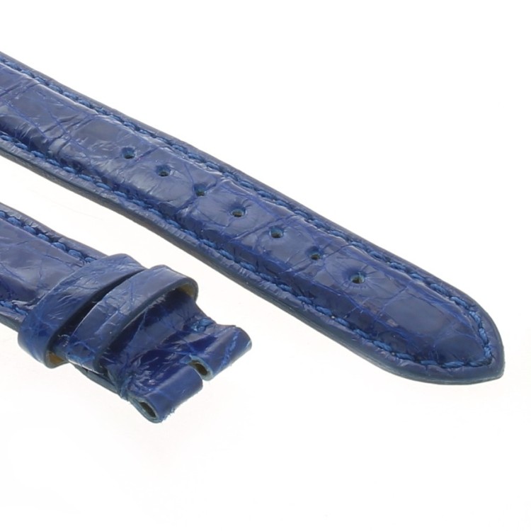 Cinturino Coccodrillo Blu Lucido 18/16 forma classica