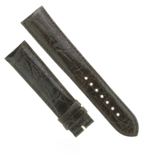 Cinturino Coccodrillo Marrone Moka Lucido 20/18 B37B forma classica