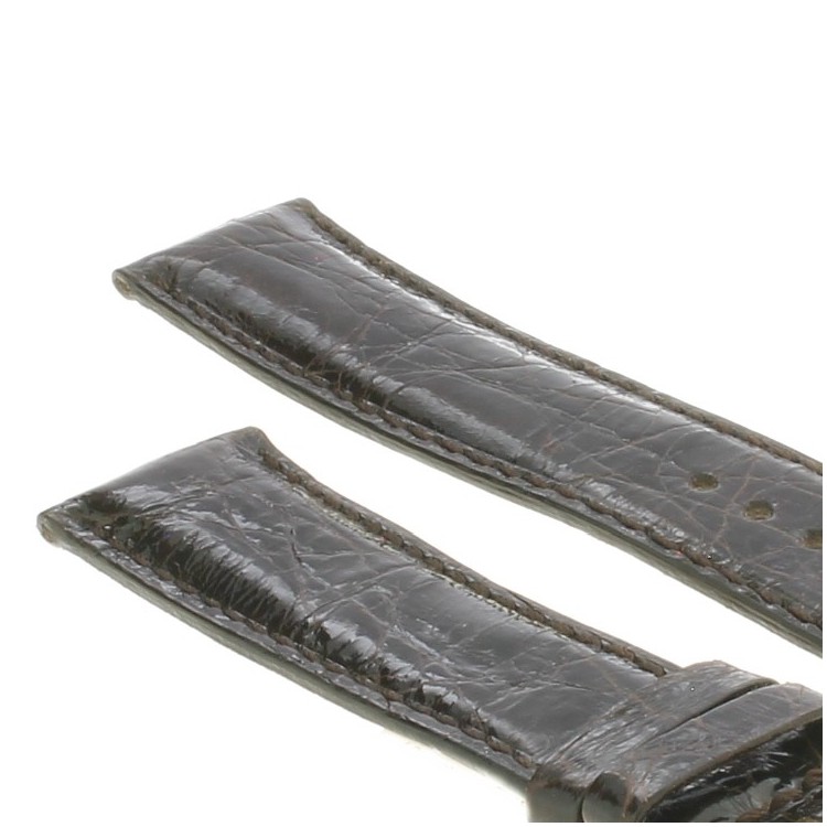 Cinturino Coccodrillo Marrone Moka Lucido 20/18 B37B forma classica