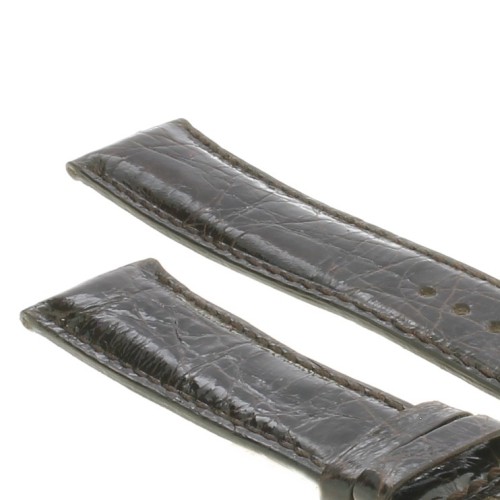 Cinturino Coccodrillo Marrone Moka Lucido 20/18 B37B forma classica