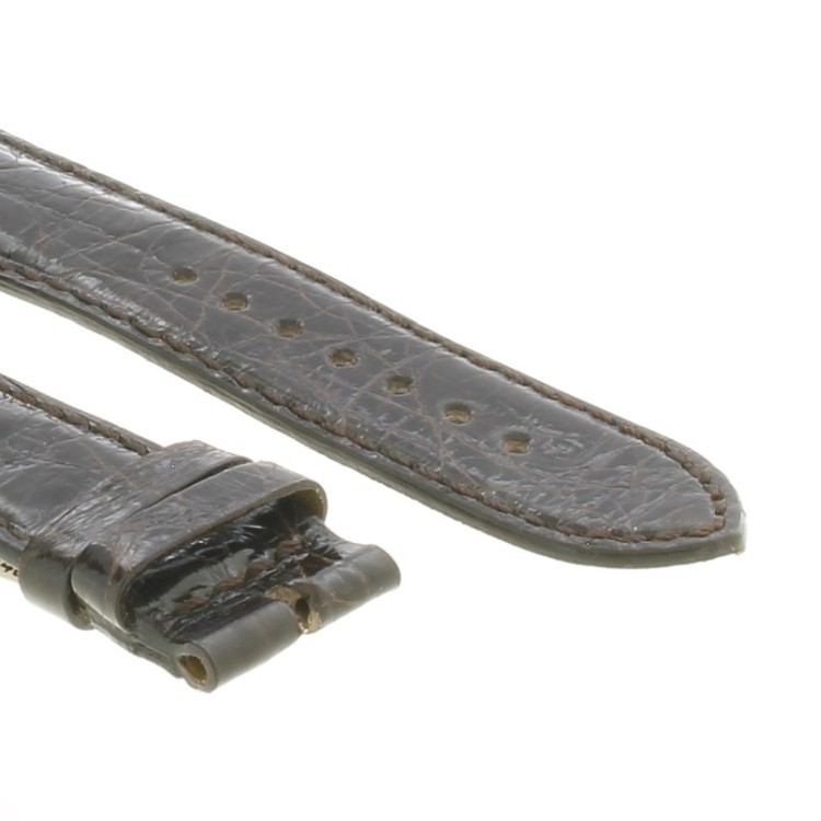 Cinturino Coccodrillo Marrone Moka Lucido 20/18 B37B forma classica