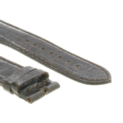 Cinturino Coccodrillo Marrone Moka Lucido 20/18 B37B forma classica