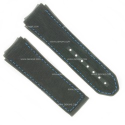 Zenith Cinturino Caucciù Nero 23/22 mm effetto cordura Defy El Primero 21  , 95.9002.9004 cucito blu