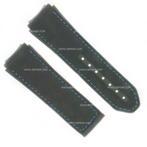 Zenith Cinturino 27.00.2322.916 Caucciù Nero 23/22 mm effetto cordura Defy 21 cuciture blu