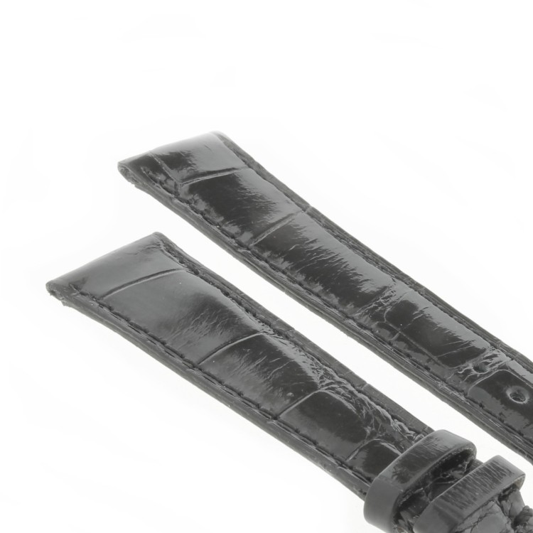 Cinturino Alligatore Nero Lucido 18/14 B30B forma classica