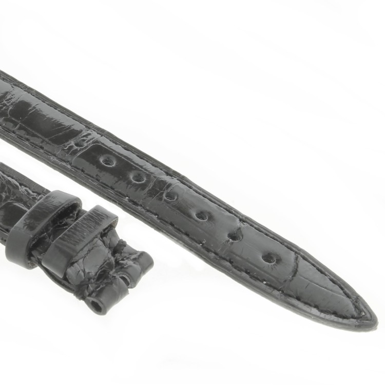 Cinturino Alligatore Nero Lucido 18/14 B30B forma classica