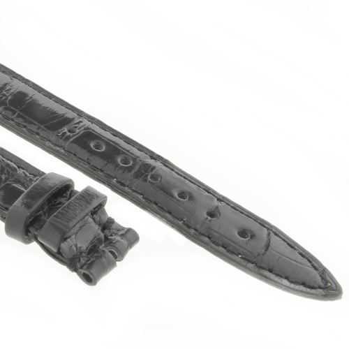 Cinturino Alligatore Nero Lucido 18/14 B30B forma classica