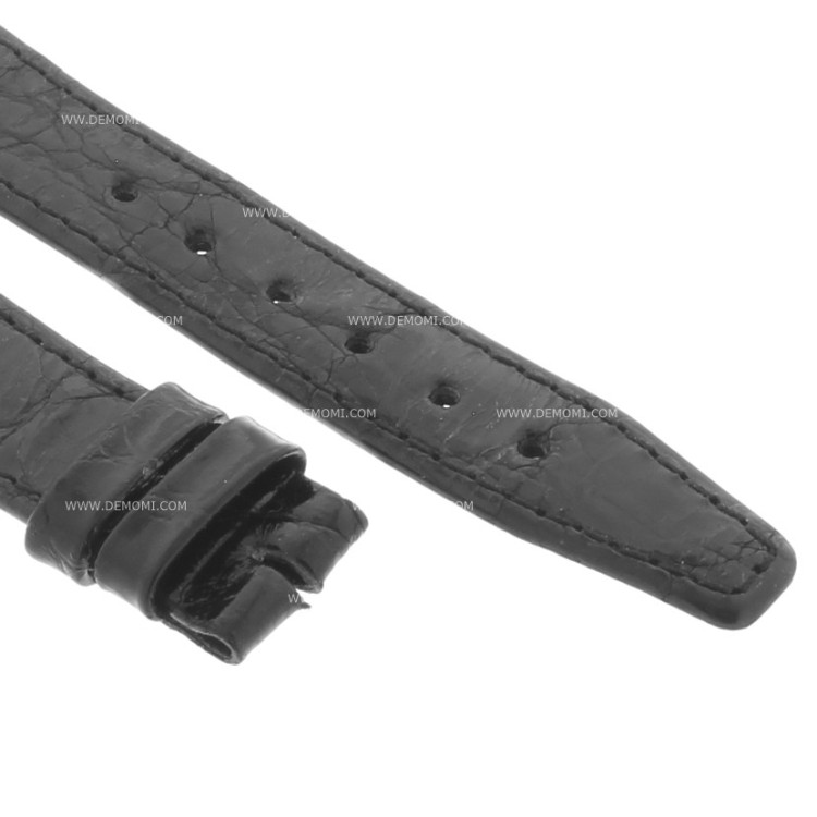 Zenith Cinturino Coccodrillo Nero 18/14 mm cucito piatto spessore 2,5/3 mm lunghezza 75/114 mm      