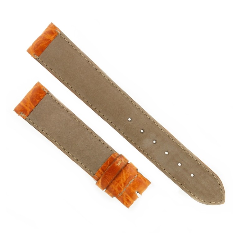 Cinturino Coccodrillo Arancione Lucido 18/16 mm B37B forma classica