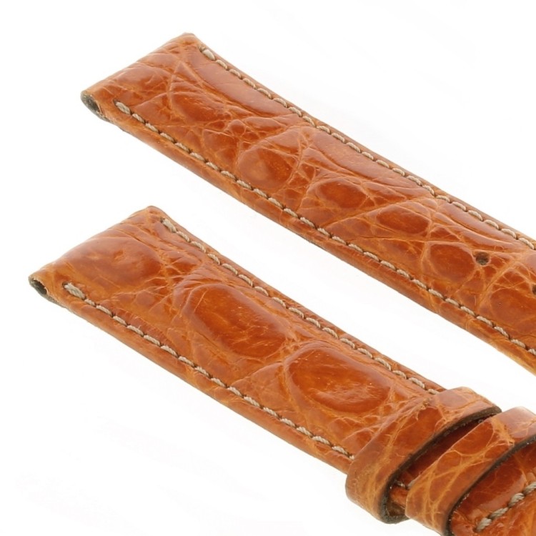Cinturino Coccodrillo Arancione Lucido 18/16 mm B37B forma classica