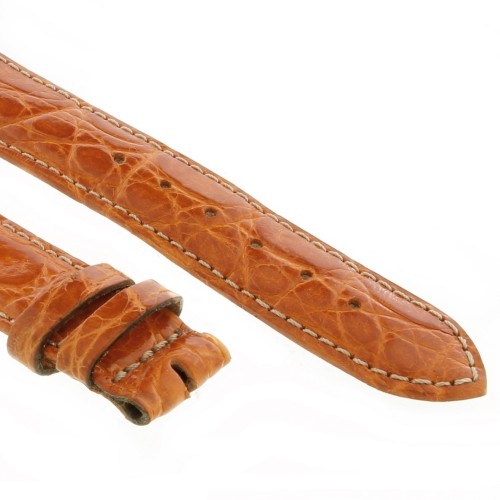 Cinturino Coccodrillo Arancione Lucido 18/16 mm B37B forma classica