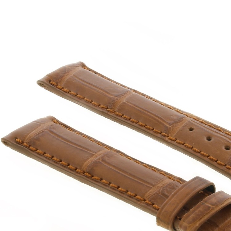 Cinturino Sartoriale Alligatore Marrone Gold opaco 19/16 mm B45B classico.