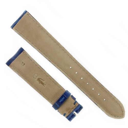 Cinturino Alligatore Blu Lucido 18/16 mm forma classica