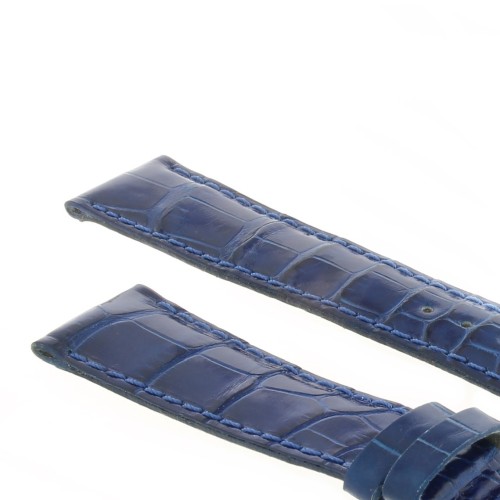 Cinturino Alligatore Blu Lucido 18/16 mm forma classica