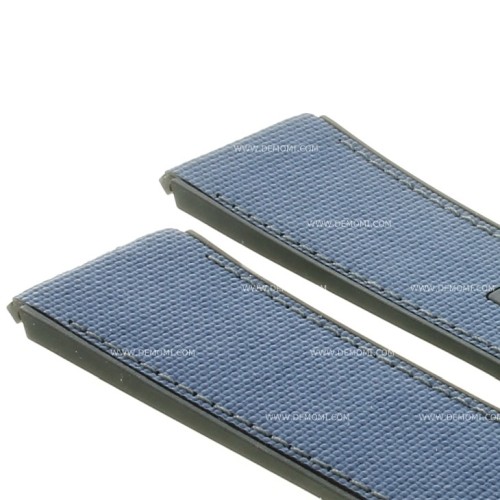 Zenith Cinturino 27.00.2322.920 Caucciù Nero e Blu 23/22 mm effetto cordura Defy 21 cuciture grigie