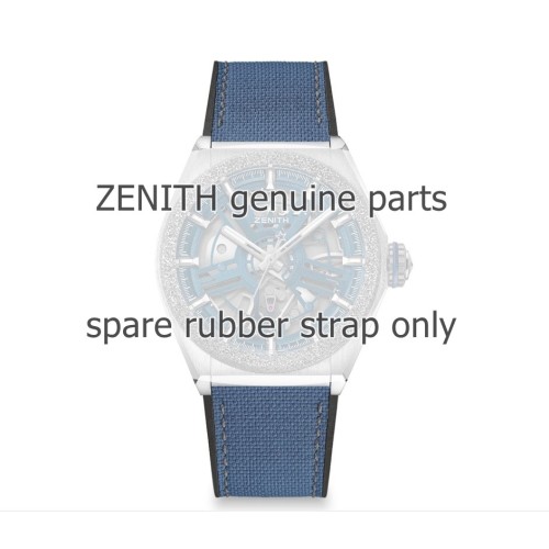 Zenith Cinturino 27.00.2322.920 Caucciù Nero e Blu 23/22 mm effetto cordura Defy 21, Inventor, 
