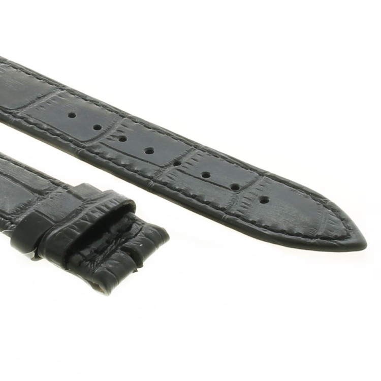 Cinturino Stampa Alligatore Nero Semilucido 20/18 mm B28B classico