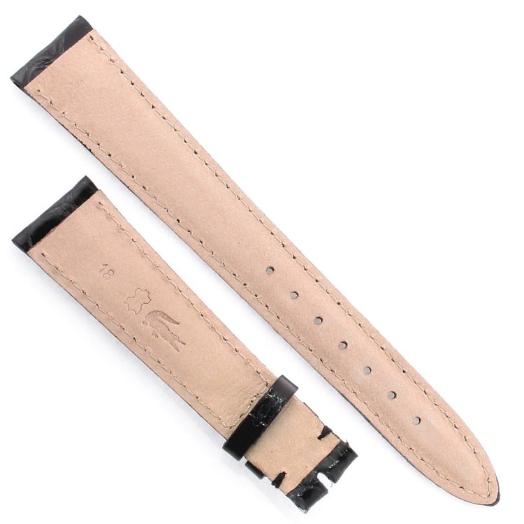 Cinturino Alligatore Nero Lucido 18/14 B30B forma classica