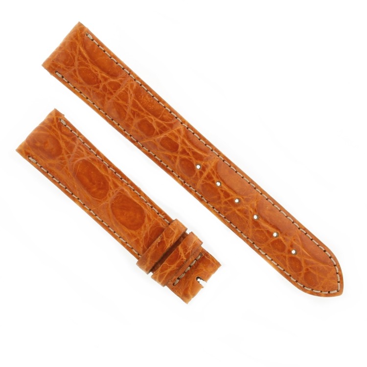 Cinturino Coccodrillo Arancione Lucido 18/16 mm B37B forma classica