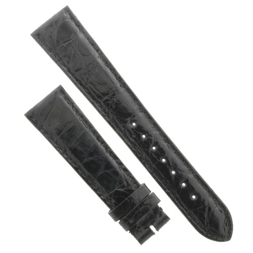 Cinturino Coccodrillo Nero Lucido 20/16 forma classica