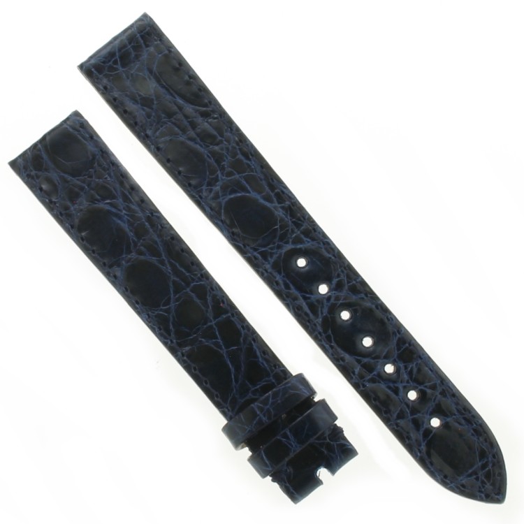 Cinturino Sartoriale Coccodrillo Blu 19/16 mm B30B classico.