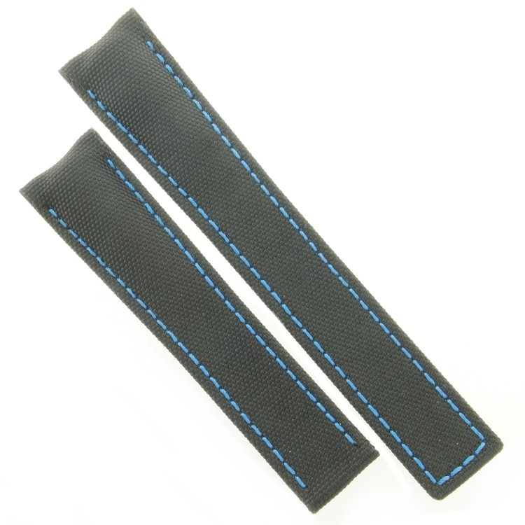 Tag Heuer Cinturino Carrera FC6395 Nero carbon fiber misure 21/18 mm cuciture blu