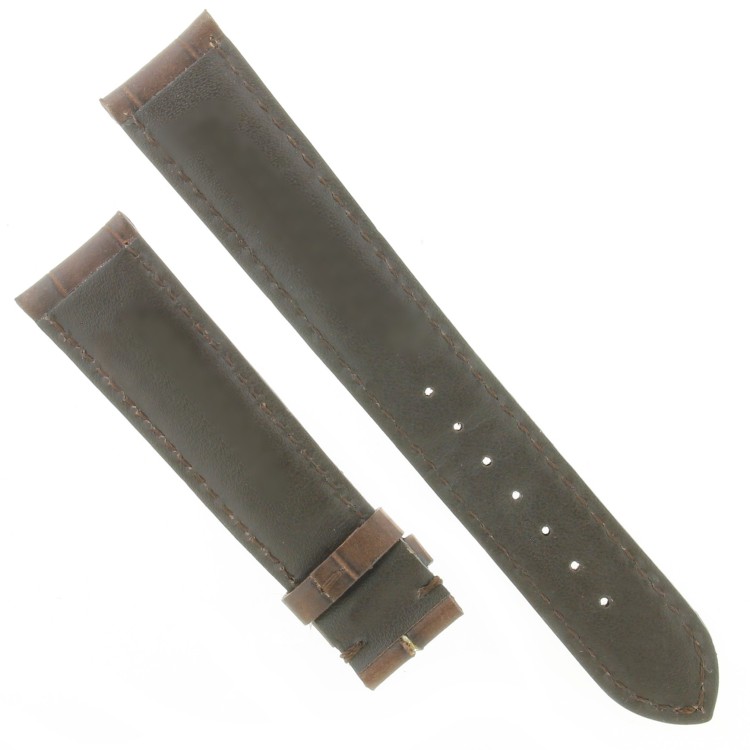Cinturino Sartoriale Stampa Alligatore Marrone Opaco 19/17 mm fodera Marrone classico