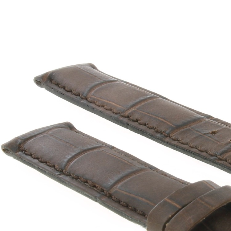 Cinturino Sartoriale Stampa Alligatore Marrone Opaco 19/17 mm fodera Marrone classico