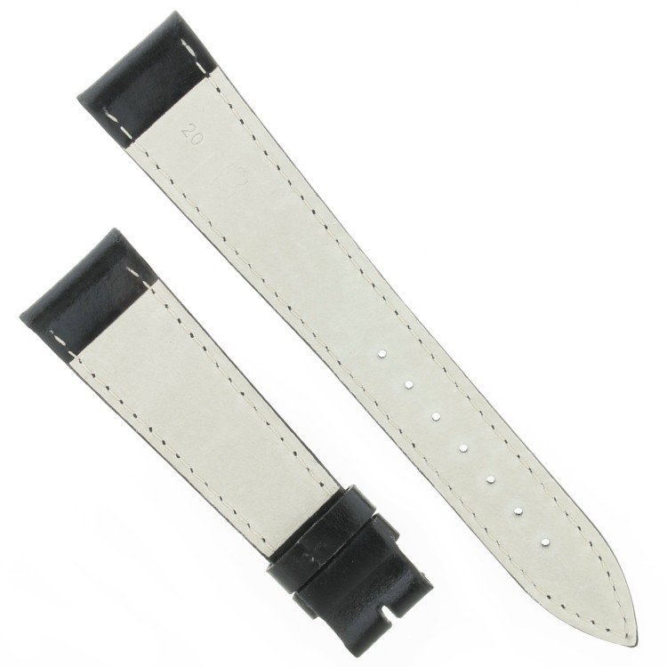 Cinturino Vitello Nero opaco 20/16 mm classico