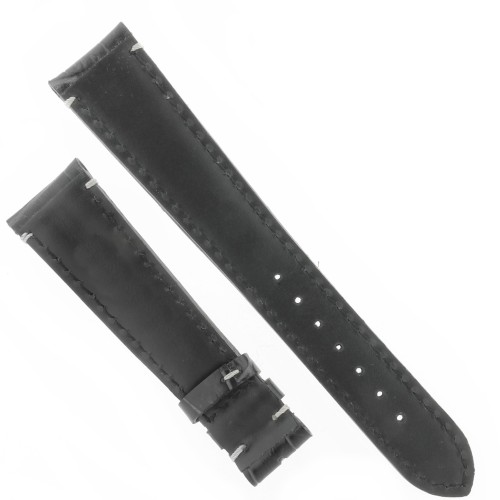 Cinturino Sartoriale Stampa Alligatore Nero Opaco 20/16 mm B50N Classico Inpunture chiare