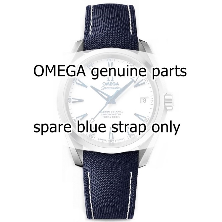 OMEGA cinturino tessuto blu 19/16 Seamaster Aqua Terra GoodPlanet  231.92.39.21.04.001