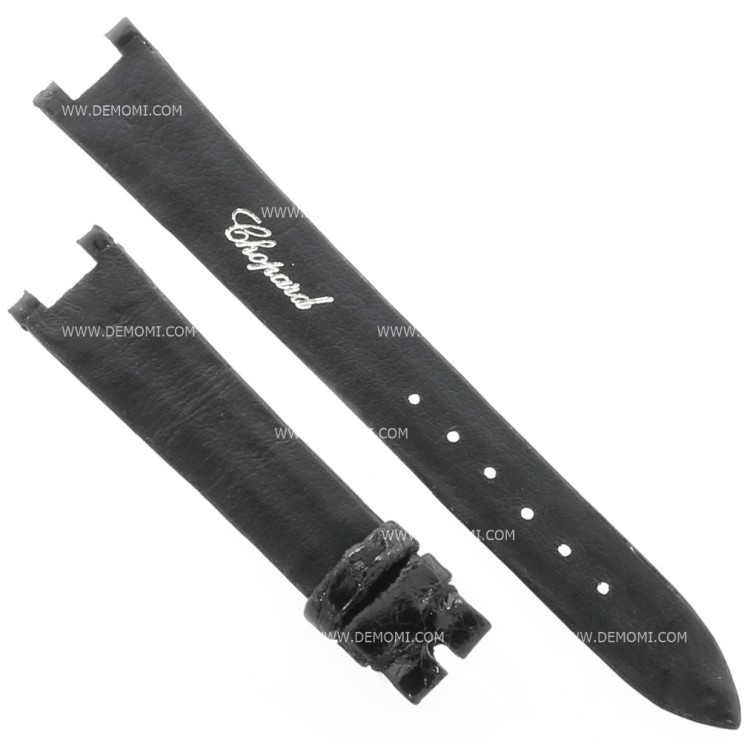 CHOPARD Cinturino Coccodrillo Nero Lucido 14/11 mm