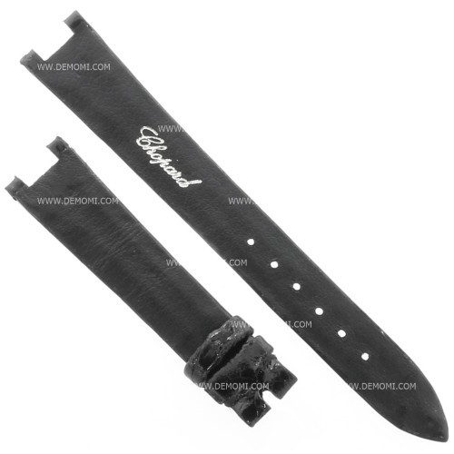 CHOPARD Cinturino Coccodrillo Nero Lucido 14/11 mm